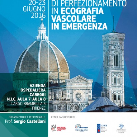 XII Corso di Perfezionamento Avanzato in Ecografia Vascolare in Emergenza Firenze, 20/23  Giugno  2015
