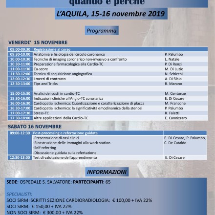 Programmi Didattici Aquilani 2019 – 15/16  Novembre 2019 L’Aquila