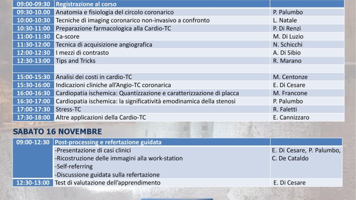 Programmi Didattici Aquilani 2019 – 15/16  Novembre 2019 L’Aquila