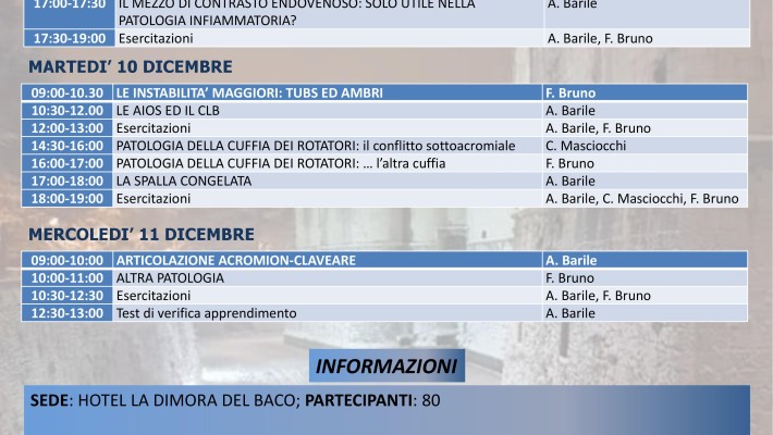 Programmi Didattici Aquilani – 9/11 Dicembre  2019 L’Aquila