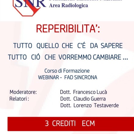 Webinar ( Fad Sincrona)  Reperibilità: tutto quello che c’è da sapere, tutto ciò che vorremmo cambiare – 14  Settembre 2020