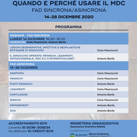 RM DEL GINOCCHIO: quando e perchè usare il MDC – 14/28  Dicembre  2020