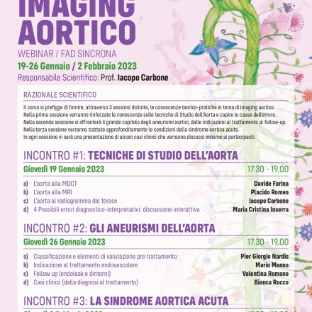 WEBINAR   “IMAGING AORTICO”  19 e  26 Gennaio e 2 Febbraio  2023