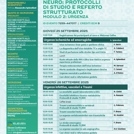 NEURO: Protocolli di studio e referto struttura –    L’Aquila  22-24 Settembre 2025